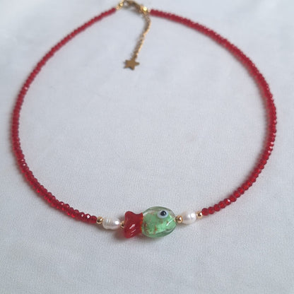 Collar Pez  Rojo
